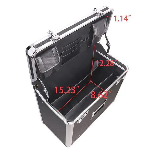 Alt view image 3 of 7 - Locking Mobile Business Case, Legal Size, 14.5 x 13.5 x 11 Inches, Black (VZ00194)