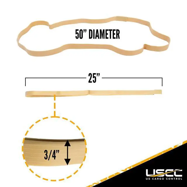 Alt view image 2 of 7 - Large Rubber Moving Bands 25 Inch (240-Pack), 25 Inch Unstretched - 50 Inch Fully Stretched, Yellow Extra Strength Large Moving Rubber Bands for Furniture, Mover Blankets, & Pallets