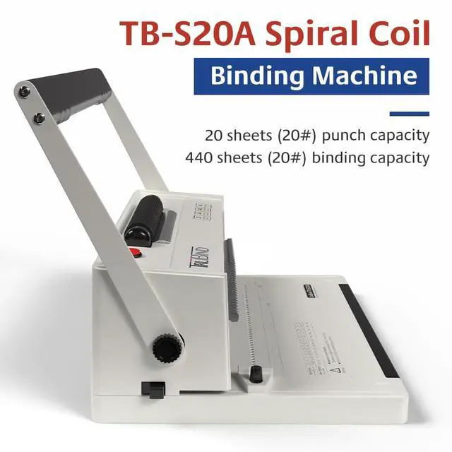 Alt view image 2 of 7 - Coil Binding Machine with Electric Coil Inserter and Adjustable Side Margin | 20 Sheet Punch Capacity | Bind up to 440 Sheets | 46 Fully Disengageable Dies | 4:1 Pitch
