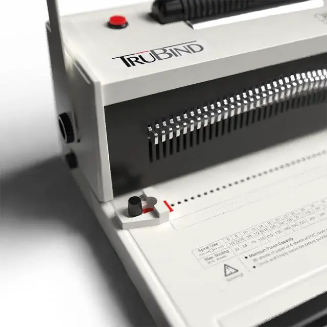 Alt view image 6 of 7 - Coil Binding Machine with Electric Coil Inserter and Adjustable Side Margin | 20 Sheet Punch Capacity | Bind up to 440 Sheets | 46 Fully Disengageable Dies | 4:1 Pitch