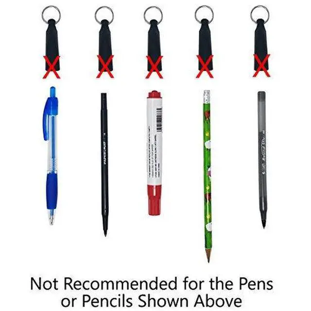 Alt view image 6 of 7 - Bulk 25 Pack - Retractable Pen Reel for Thick Markers & Carpenter Pencils - Carabiner Clip for Apron, Belt Loop or Bag Strap - Great Gift for Baristas (Black)