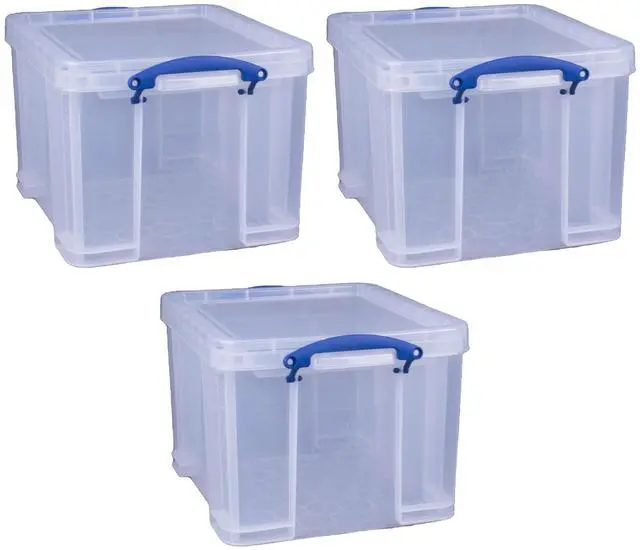 Alt view image 2 of 7 - 32 Liters Storage Bin Container with Snap Lid and Clip Lock Handles for Lidded Home and Office Storage Organization, 6 Pack