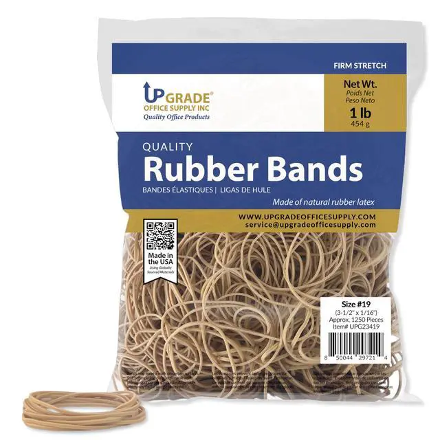 Alt view image 5 of 7 - Upgrade Office Supply Rubber Bands, Size #19 (3-1/2 in x 1/16 in), 25,000 Bands, 20 lb Case, USA