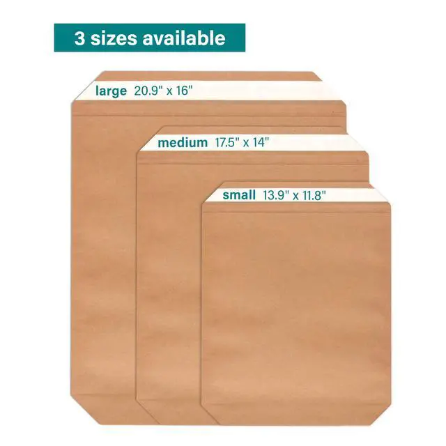Alt view image 5 of 7 - Large Recyclable Paper Mailers - 15.5" x 18.5" - 250 Count - Brown Expandable Envelopes & Shipping Bags - Made in the USA - Double-Walled Kraft Paper (01916)