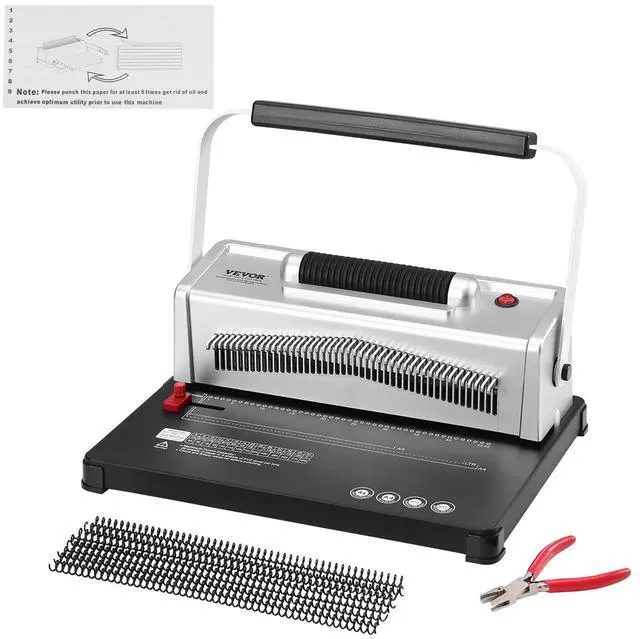 Main image of Coil Spiral Binding Machine, Manual Book Maker with Electric Binding, 46-Holes Binding 500 Sheets Punch Binder, with 100pcs 5/16'' Coil Binding Spines, for Letter Size, A4, A5