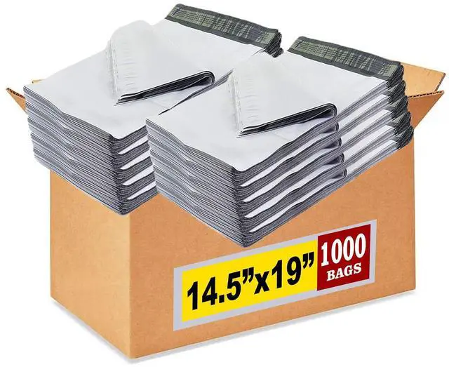 Main image of Poly Mailers 14.5 x 19 Inch, 1000 Pack Large White Shipping Bags, Self-Seal Waterproof Mailing Envelopes, Packaging Bags for Clothing, E-Commerce