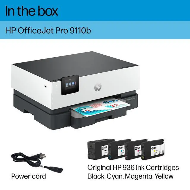 Alt view image 6 of 7 - Officejet Pro 9110b Desktop Wireless Inkjet Printer - Color