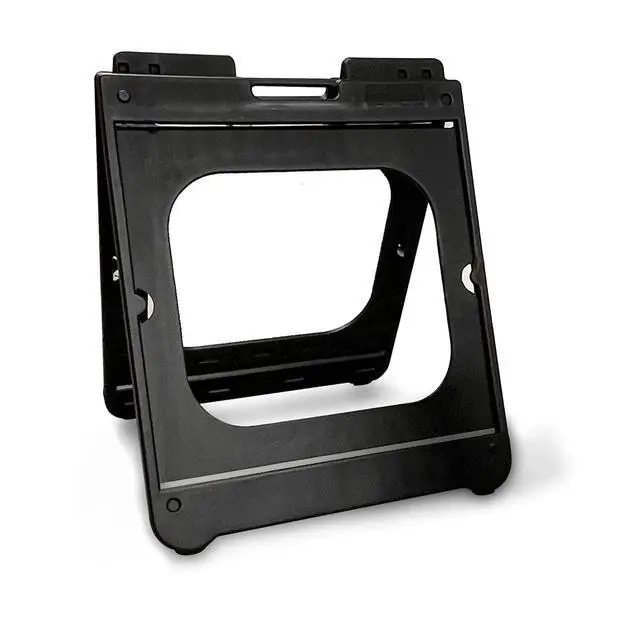 Alt view image 5 of 5 - (Pack of 4 Two-Sided JuniorBoss Sidewalk Sign Frame with Ballast Ports/A-Frame Sandwich Board for 24 x 24 inch Signs, Plastic, Black, Made in USA