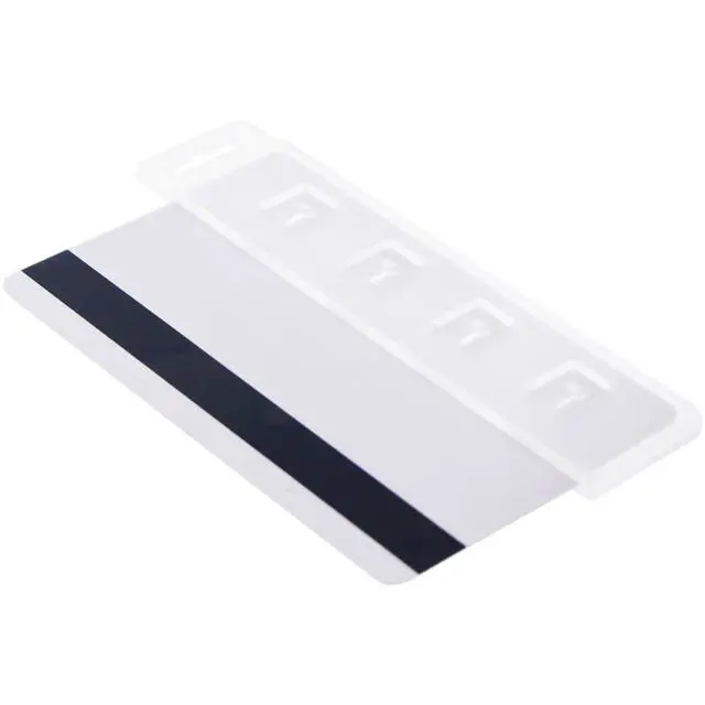 Alt view image 4 of 6 - Bulk 100 Pack - Rigid Vertical Half Card Swipe Badge Holder - Hard Plastic Clear Leaves Mag Stripe Exposed for Easy Swiping Access to Magnetic Strips on POS ID's & Credit Cards by