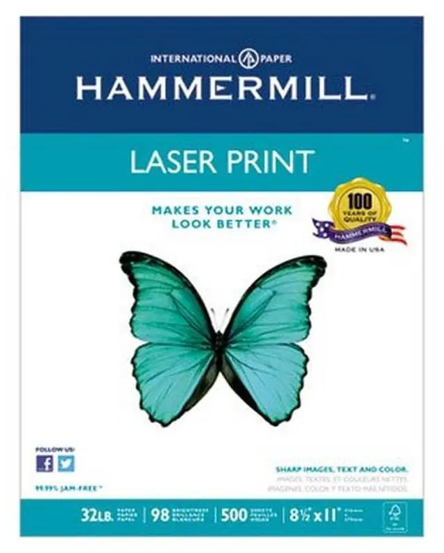 Main image of Laser Print Office Paper, 98 Brightness, 32lb, 8-1/2 x 11, White, 500 Sheets/RM, Sold as 1 Ream, 500 per Ream