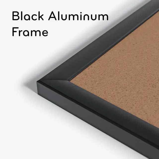 Alt view image 3 of 7 - Cork Bulletin Board, 48" x 72", Black Aluminum Frame, Industrial Grade Pinning Surface