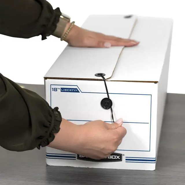 Alt view image 2 of 4 - 12-Pack String & Button Check Box, 7" x 8-3/4" x 23-3/4" | Keep checks and specialty forms protected, sorted, and ready to retrieve with secure string-and-button closure