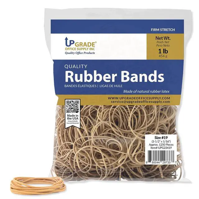 Alt view image 2 of 7 - Upgrade Office Supply Rubber Bands, Size #19 (3-1/2 in x 1/16 in), 25,000 Bands, 20 lb Case, USA
