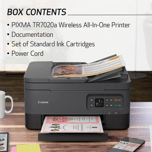 Alt view image 7 of 7 - PIXMA TR7020a All-in-One Wireless Color Inkjet Printer, with Duplex Printing, Mobile Printing, and Auto Document Feeder, Black, Works with Alexa