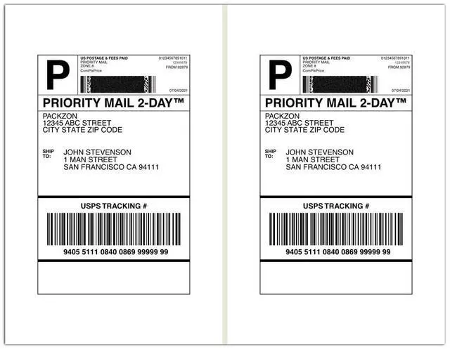 Main image of Shipping Labels with Self Adhesive, Square Corner, for Laser & Inkjet Printers, 8.5 x 5.5 Inches, White, (2000 Labels)