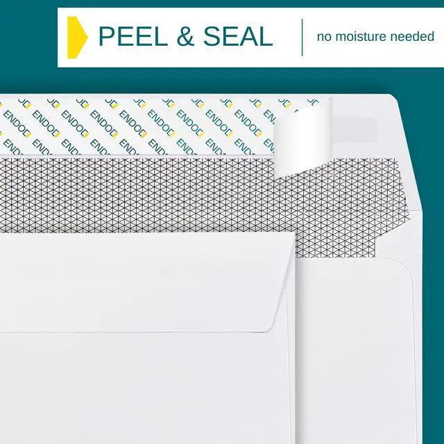 Alt view image 5 of 7 - 2500#10 Single Window Custom Printed Envelopes | Security Tinted, Peel and Seal Closure, Text and Logo Customization, White Security Tinted 24lb Paper, 4 1/8 x 9 1/2 Inches