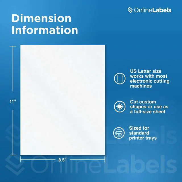 Alt view image 2 of 7 - 8.5 x 11 Clear Frosted Matte Sticker Paper (Inkjet Printers Only) - 250 Sheets - Full Sheet Labels - OnlineLabels