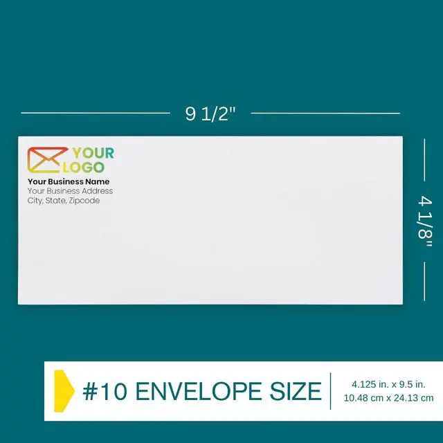 Alt view image 3 of 7 - 2500 pack #10 Customizable Business Envelopes, Peel and Seal Security Tinted White Custom Envelopes with Logo and Text, 24 lb Heavy Duty Paper, 4 1/8 x 9 1/2 Inches