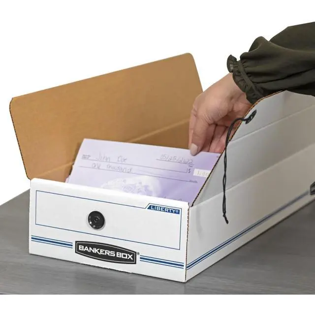 Alt view image 5 of 7 - 12-Pack String & Button Check Box, 9" x 14-1/4" x 4" | Keep checks and specialty forms protected, sorted, and ready to retrieve with secure string-and-button closure