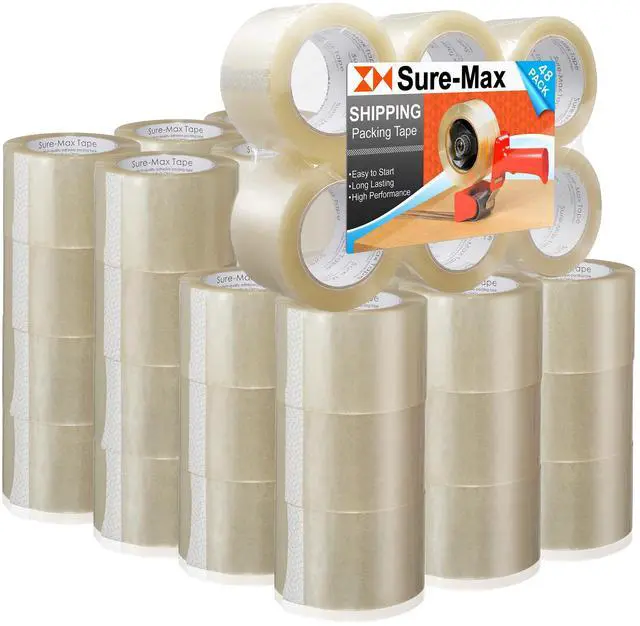 Main image of 48 Rolls Extra-Wide Shipping & Packing Tape (3" x 110 yard/330' Each) - Moving & Adhesive Carton Sealing - 2.0mil Clear