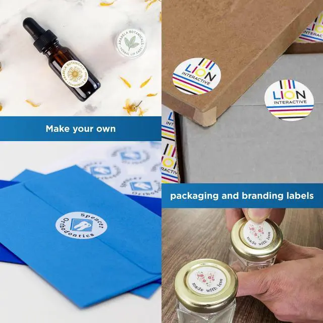 Alt view image 3 of 7 - 1.67 Inch Round Labels - Pack of 24,000 Circle Stickers, 1,000 Sheets - Inkjet/Laser Printer