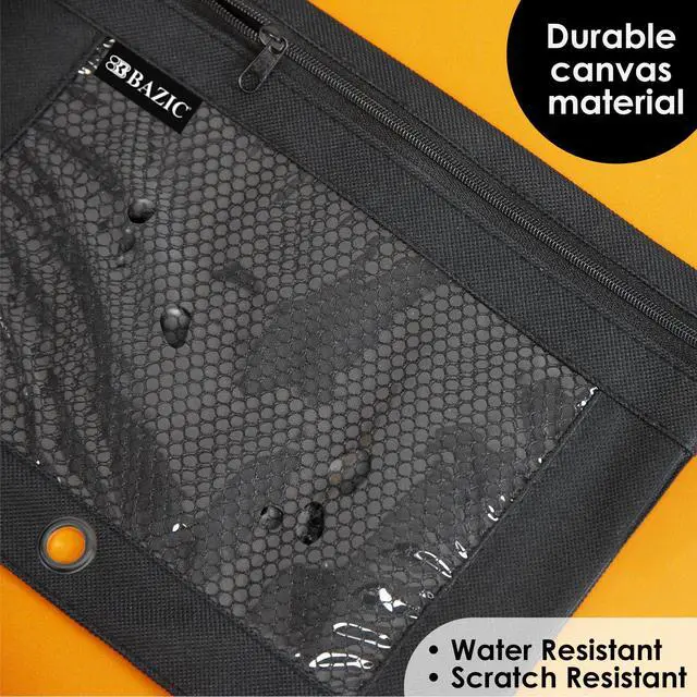 Alt view image 5 of 7 - Black 3-Ring Pencil Pouch with Mesh Window, 144-Case | clear mesh window and a zipper closure for pens, pencils, supplies