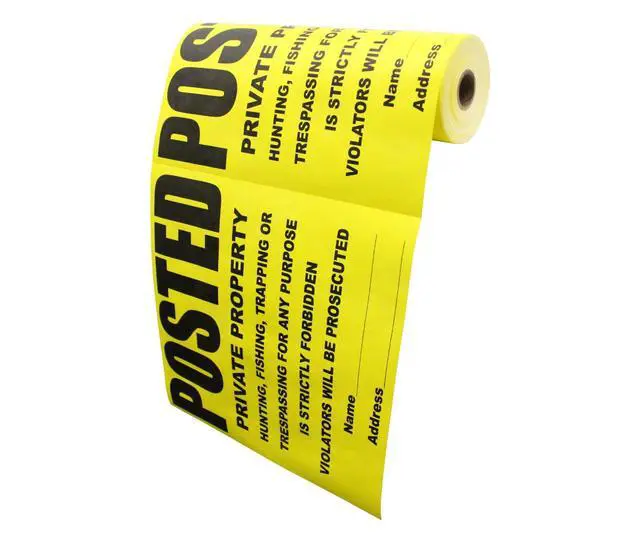 Alt view image 4 of 5 - 600 Per Pack Custom Posted Yellow Private Property Sign by - 11" x 11"