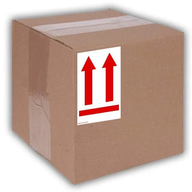 Alt view image 3 of 5 - 3" X 5" Red Arrows This Side Up Safe Handling Stickers for Shipping and Packing - 500 Adhesive Labels Per Roll (10 Pack)