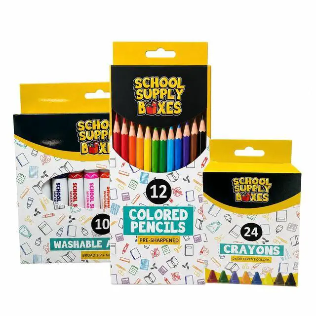 Alt view image 5 of 5 - Elementary School Essentials Bundle | Case (4 Boxes) - 91 Pieces per Box Back to School Essentials | Includes Binders, Folers, Notebooks, Paper, Pencils, Pens, & More