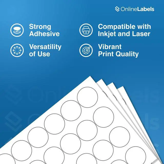 Alt view image 5 of 7 - 1.67 Inch Round Labels - Pack of 24,000 Circle Stickers, 1,000 Sheets - Inkjet/Laser Printer
