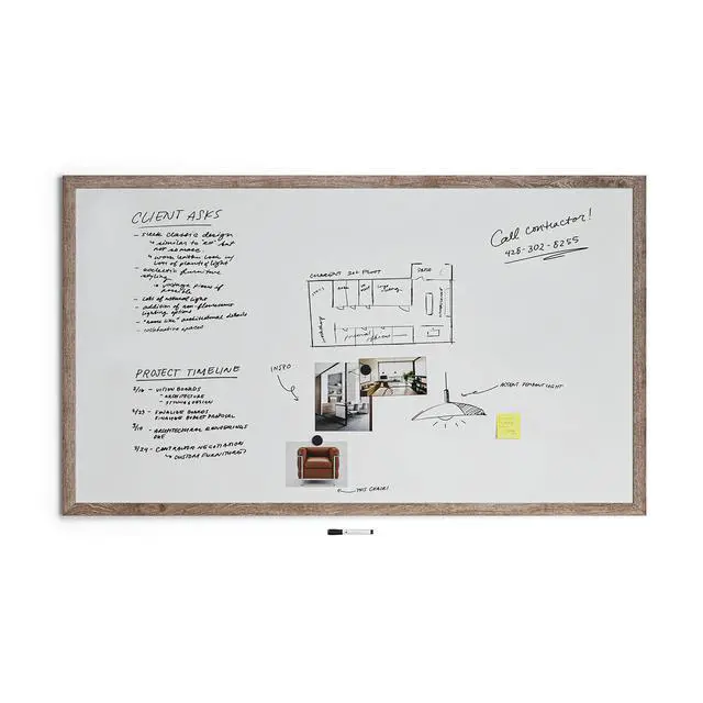 Alt view image 3 of 6 - Decor Magnetic Dry Erase Board White Board, 48" x 72" Inches, Rustic Wood Frame