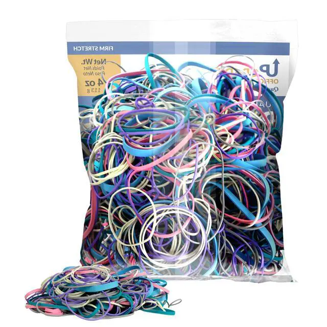 Alt view image 4 of 6 - Upgrade Office Supply Rubber Bands, Assorted Sizes and Colors, 4 oz Bag, Made in USA (40)
