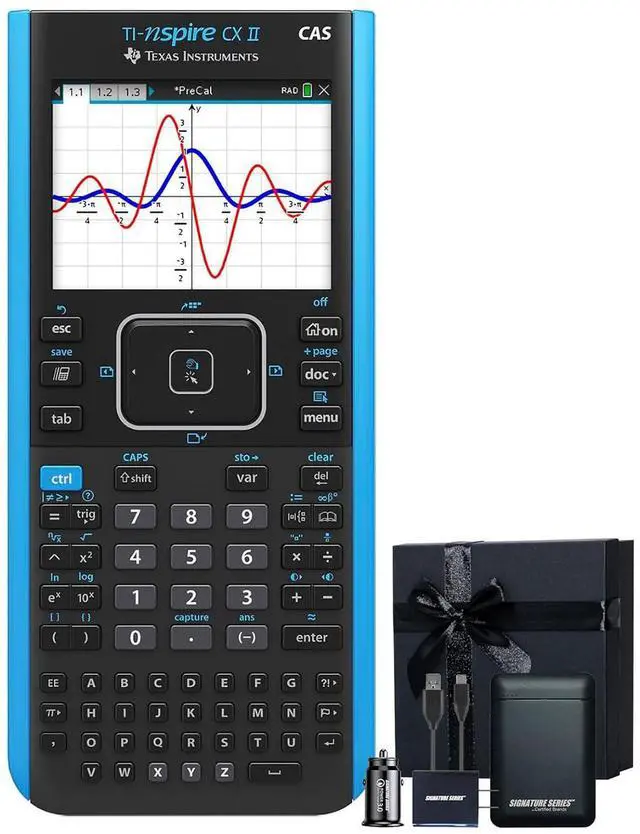Main image of Texas Instruments TI-Nspire CX II CAS Graphing Calculator | Color Screen, 8 Built-in Apps, Python Programming, Included Software, for Math, Science and Finance | Signature Series Gift Bundle
