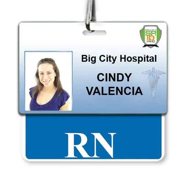 Alt view image 5 of 7 - Bulk 50 Pack - RN Horizontal Badge Buddies for Nurses with Blue Border - for Easy Roll Recognition of Registered Nurses by