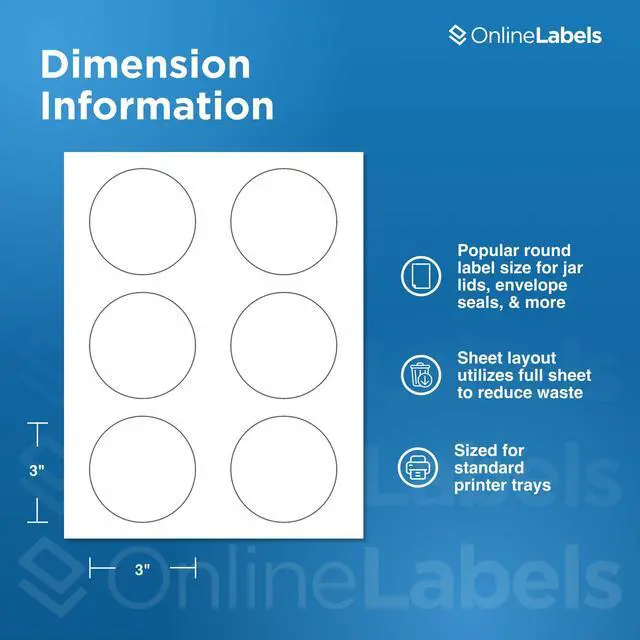 Alt view image 2 of 7 - 3 Inch Round Labels - Pack of 12,000 Circle Stickers, 2,000 Sheets - Inkjet/Laser Printer