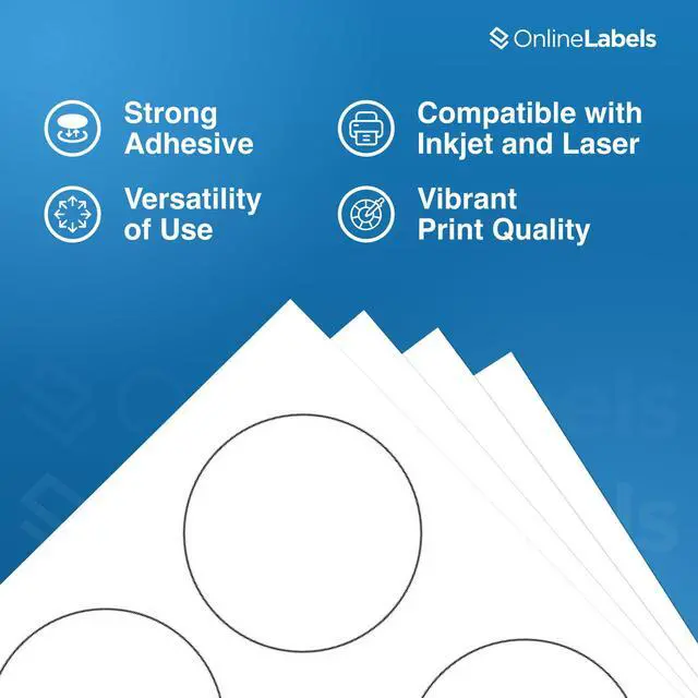 Alt view image 5 of 7 - 3 Inch Round Labels - Pack of 12,000 Circle Stickers, 2,000 Sheets - Inkjet/Laser Printer