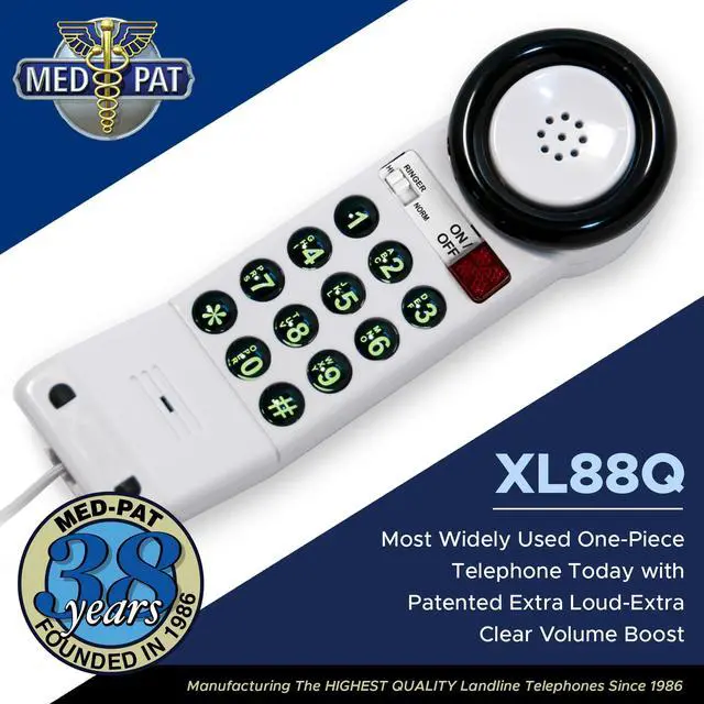 Alt view image 3 of 7 - XL88Q - Easy to Use One-Piece Telephone with Ring/in-Use Light Indicator, Extra Loud-Extra Clear Volume Boost, for Busy Settings, Elderly & Teenagers, Corded Landline Telephone, Pack of 10
