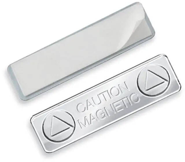 Main image of Bulk 100 Pack - Super Strong Magnetic ID Badge Holder Name Tag Backing Attachment with Sticky Adhesive - Magnetic Backs for Name Badges - Easy Attachment to Clothes, Uniforms, by