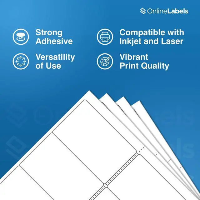 Alt view image 5 of 7 - 4 x 2.5 Rectangle Labels - Permanent, White Matte - Address, Shipping, Mailing, Gift Labels - Pack of 8,000 Labels, 1,000 Sheets - Inkjet/Laser Printers