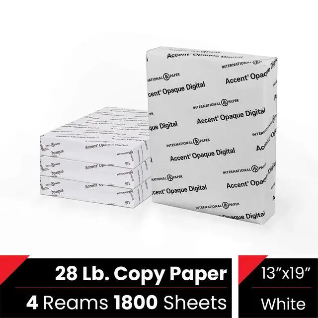 Alt view image 2 of 7 - Opaque White Printer Paper, 13 x 19 28lb Copy Paper 1,800 Sheets (4 Reams) Premium Computer Paper with Super Smooth Finish, 97 Bright, 104gsm Ideal for Ink Heavy Printing 189034C