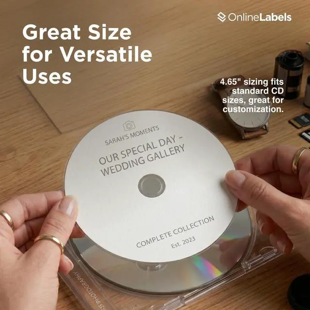 Alt view image 4 of 7 - 4.65 Inch Full-Face CD/DVD Labels & Spine Label - Pack of 2,000 Sets of CD/DVD Stickers, 1,000 Sheets - Inkjet/Laser Printer