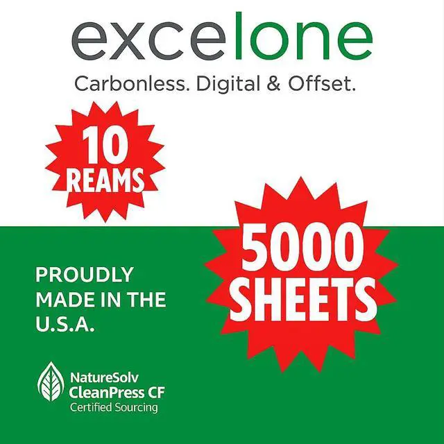 Alt view image 3 of 7 - Excel One Carbonless 230949 2-Part Reverse Paper (Canary/White), 8.5" x 11" (10 Reams) 5,000 Sheets