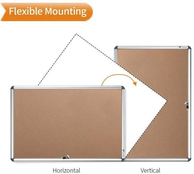 Alt view image 5 of 7 - Tamperproof Lockable Cork Noticeboard Class 1 Aluminium Framed 36x24 Inches, Pack of 2