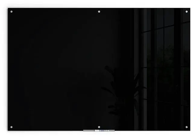 Main image of Glass Non-Magnetic Dry-Erase Board, 72" X 48" Inches, Black Surface, Frameless