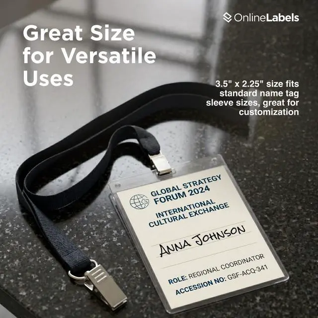 Alt view image 4 of 7 - Name Badge Inserts - 2.25 x 3.5 - Cardstock - Pack of 4,000, 500 Sheets - Inkjet/Laser Printer