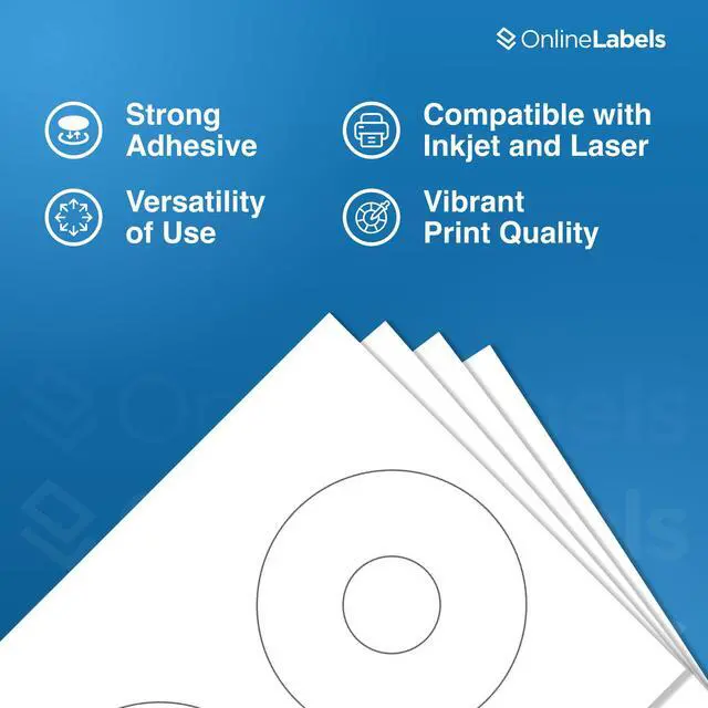 Alt view image 5 of 7 - 4.5 Inch CD/DVD Labels - Pack of 2,000 CD/DVD Stickers, 1,000 Sheets - Inkjet/Laser Printer
