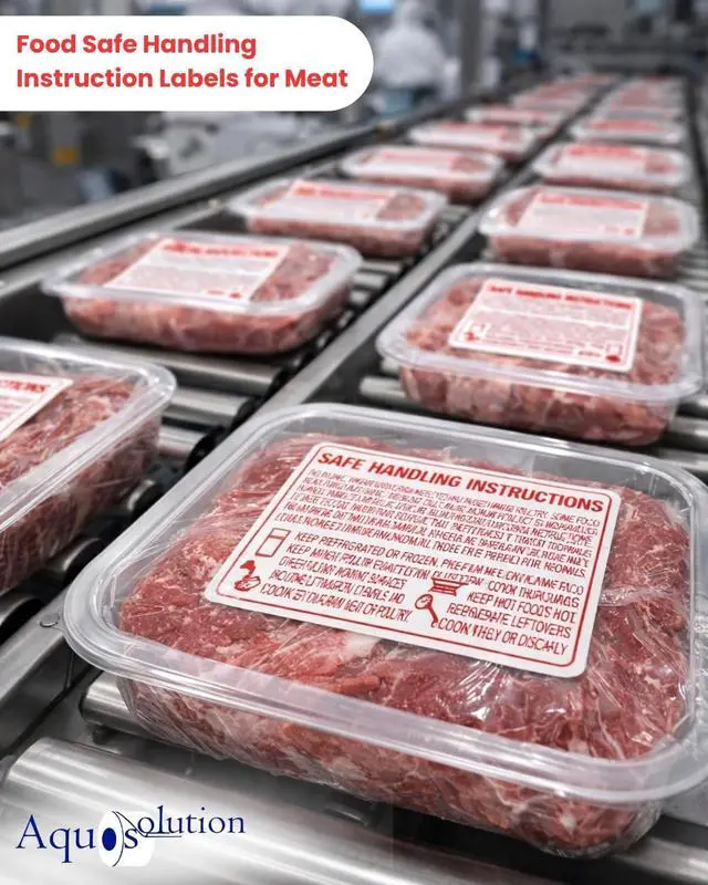 Alt view image 3 of 7 - Food Safe Handling Instruction Labels for Meat | 2.25" x 1.125" Informational Food Safety Labels | Strong Adhesive Rolls | 1000 Labels Per Roll | Made in USA (20 Rolls)