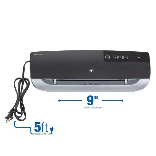 Alt view image 3 of 5 - Thermal Laminator Machine, Fusion 3000L, 9 Inch, 1 Min Warm-up, 3 or 5 Mil, with 30 EZUse Laminating Pouches for Home, Office and Classroom, Black (1703079)