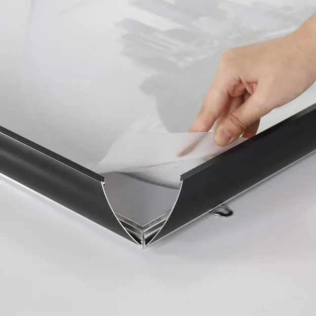 Alt view image 7 of 7 - Portable Snap Poster Frame 40x60 Inch Black 1.77" Aluminum Profile Front Loading Wall Mounting Photo Picture Document Certificate Sign Holder Mitered Corner Anti Glare Cover