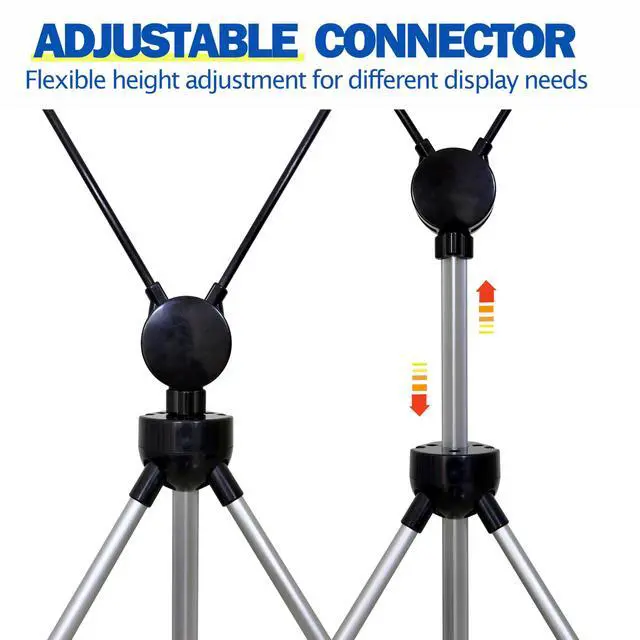 Alt view image 3 of 7 - Premium Foldable X Banner Stand 24" Wide, Adjustable 6372" Black Fiberglass Frame, with Carry Bag Portable Display for Trade Shows, Retail & Events (Stand Only) (3 PACKS)